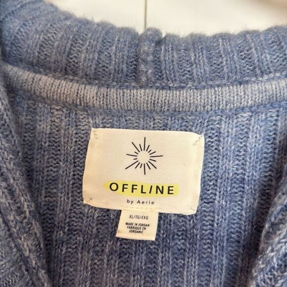 Offline by aerie ribbed ombre cropped blue sweater size xl - Picture 4 of 8